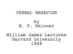 Typed title of "Verbal Behavior"